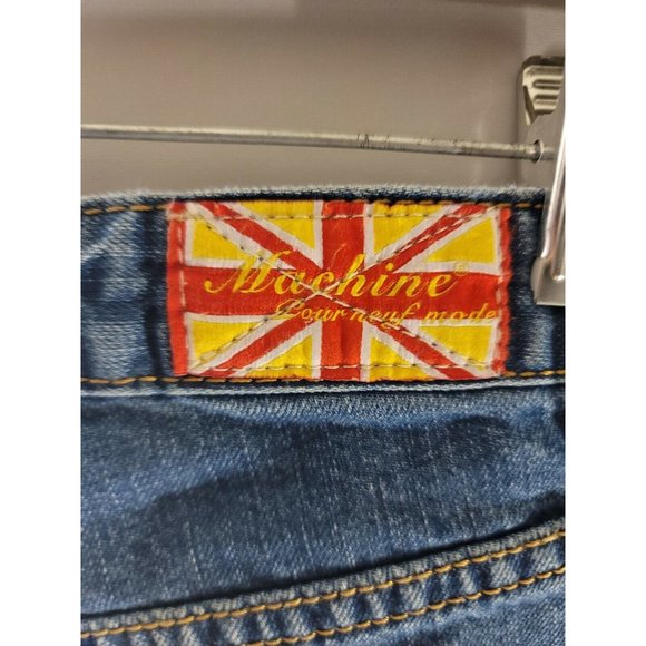 Machine Jeans Nouvelle Mode Straight Leg Distressed Sz 25 Green Sequins Italy 39 - Picture 3 of 8